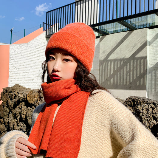 Conjunto de Gorro y Bufanda de Lana con Pelaje de Conejo - Image 18