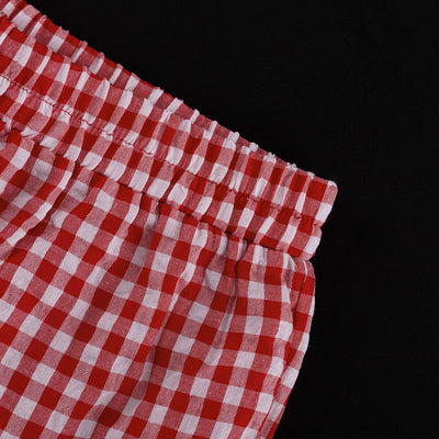 Conjunto Dos Piezas: Blusa Cuadros Suelta con Cordones y Pantalón Ancho - Image 18