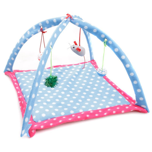 Casa de Juegos para Gatos Plegable con Hamaca y Juguetes Incluidos - Image 11