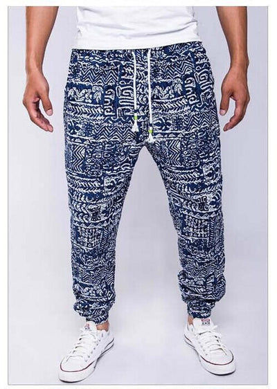 Pantalones Casuales de Algodón y Cáñamo con Estampado Étnico - Image 3