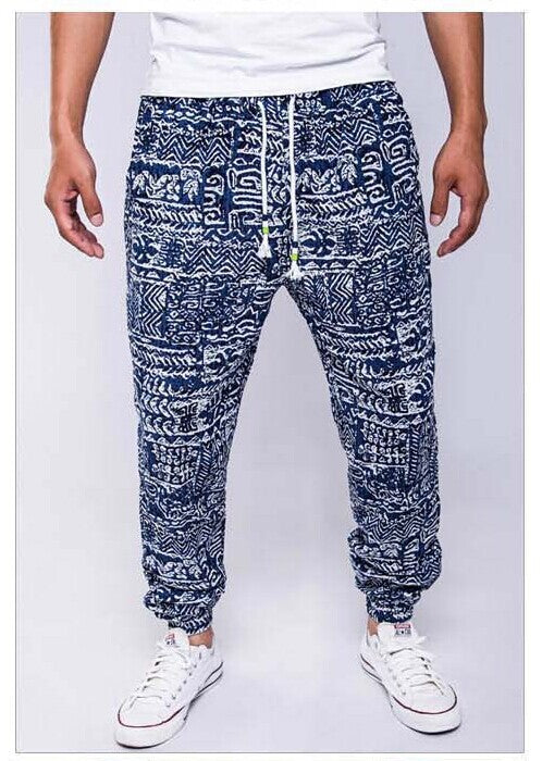 Pantalones Casuales de Algodón y Cáñamo con Estampado Étnico - Image 3