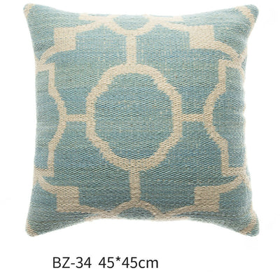 Almohada de Lana Artesanal Estilo Nórdico Moderno con Funda de Cuero Sintético - Image 18