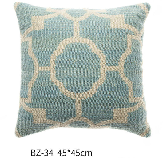 Almohada de Lana Artesanal Estilo Nórdico Moderno con Funda de Cuero Sintético - Image 18