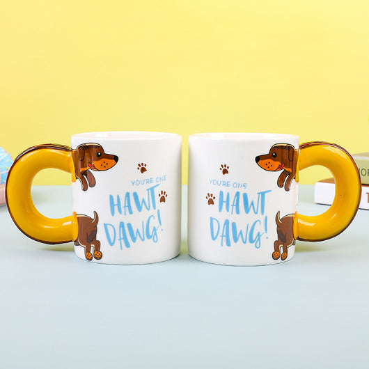 Taza de Cerámica con Diseño de Perro Salchicha Adorable - Image 3