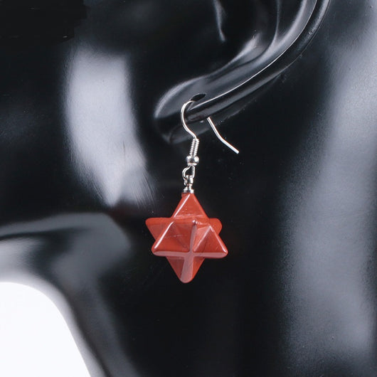 Aretes Estrella Merkaba de Cristal Natural Tallado - Image 24