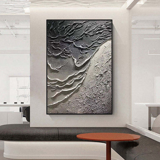 Cuadro Abstracto Texturizado Óleo sobre Lienzo - Pintura Paisaje Moderna para Sala - Image 6