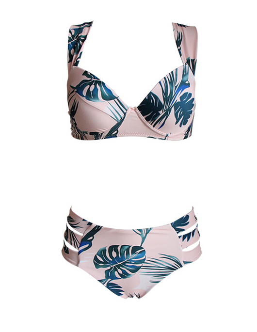 Bikini Deportivo con Soporte de Acero y Diseño de Hoja Verde - Image 4