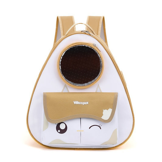 Bolsa Transportadora para Gatos - Mochila Portátil Tipo Queso - Image 2