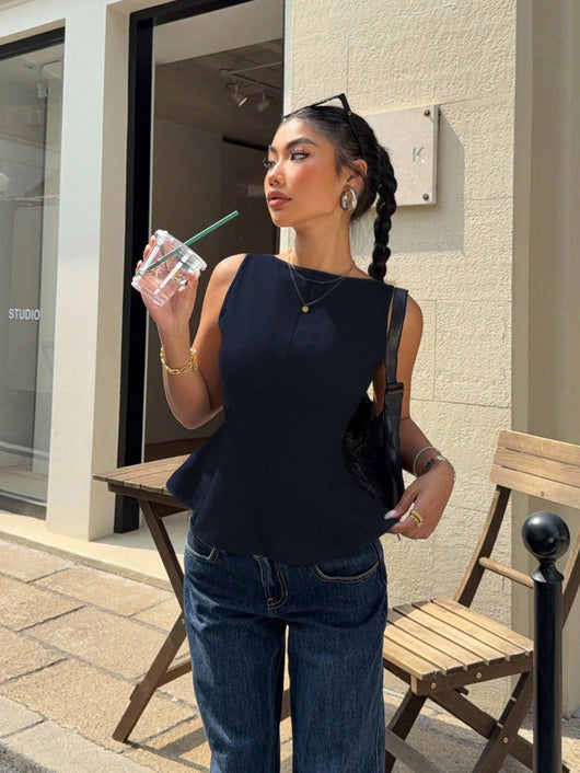 Blusa sin Espalda con Lazo en el Cuello y Cintura Ajustada - Image 10