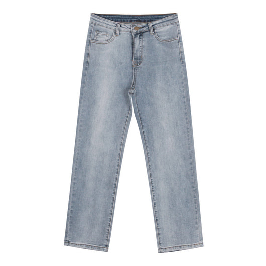 Pantalones Rectos Crop Cintura Alta Estilo Coreano Sueltos