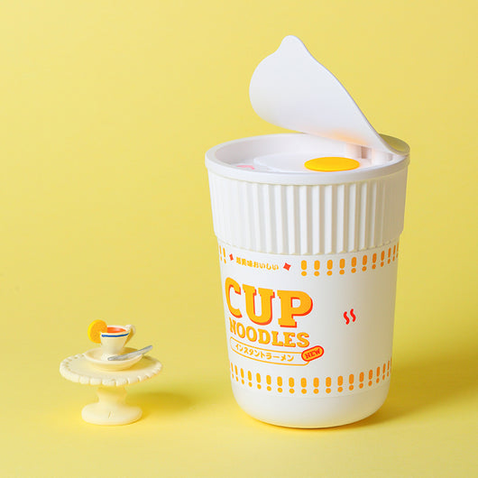 White and blue cup noodle shaped USB humidifier with a removable lid, ideal for desktop or bedroom use. - Image 9