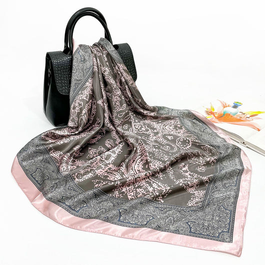 Pañuelo de Seda 90cm Primavera Otoño - Cuadrado Elegante - Image 33