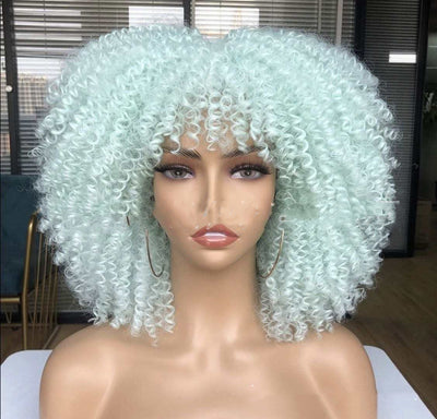 Peluca de Cabello Rizado Sintético con Malla Fina - Image 11
