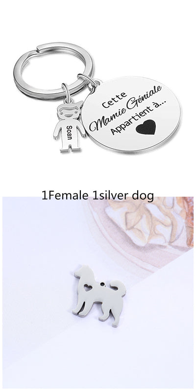 Llavero Personalizado Corazón Hueco Acero Inoxidable Diseño Cachorro - Image 8