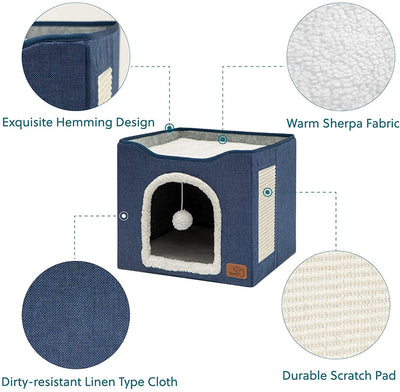 Casita Felina Plegable 2 en 1 - Taburete y Refugio para Gatos - Image 12