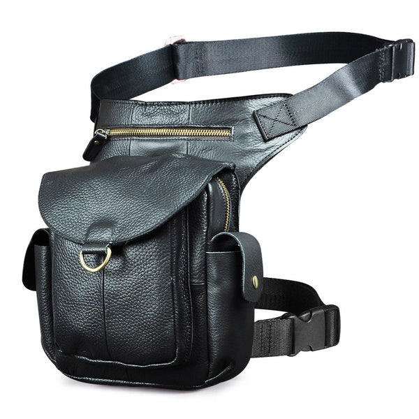 Bolsa Retro de Cuero Encerado para Cámara y Teléfono - Estilo Vintage para Hombre