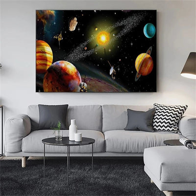Cuadro Decorativo del Sistema Solar - Pintura Artística para Hogar y Escuela - Image 21