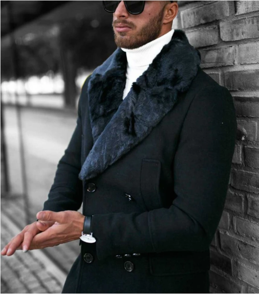 Abrigo Ejecutivo Doble Botonadura Slim Fit Talla Grande Hombre - Image 3