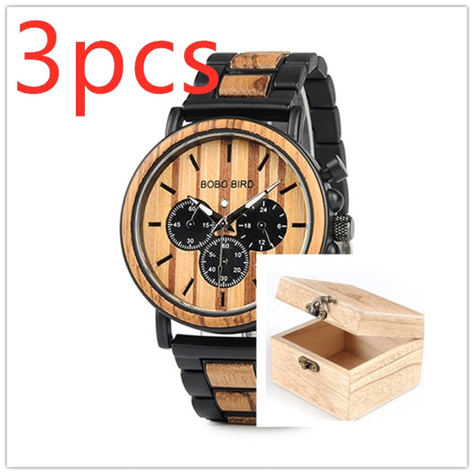 Reloj de Madera BOBO BIRD Cronógrafo Militar Lujo para Hombre - Image 40
