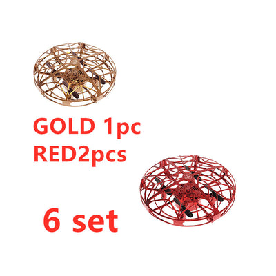 Gold mini UFO drone with a spherical protective cage and black propellers, sold as a 3-piece set. - Image 40