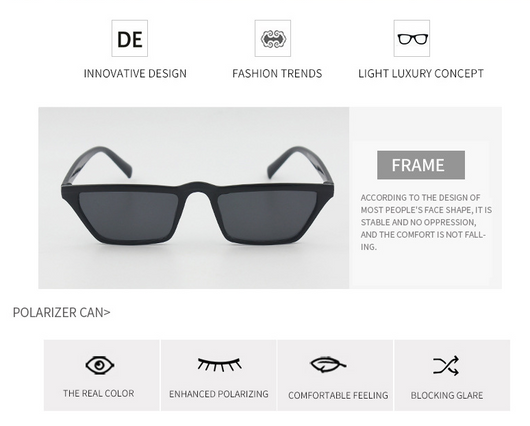 White flat top sunglasses with dark square lenses and a black accent line along the top of the frame. - Image 3