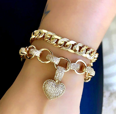 Conjunto de Collar y Pulsera Corazón con Micro Incrustaciones - Image 5