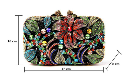 Clutch Elegante con Flores y Cristales Brillantes - Image 11