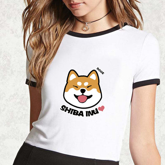 Polera Suelta Estilo Coreano con Estampado Shiba Inu - Diseño Fire - Image 9