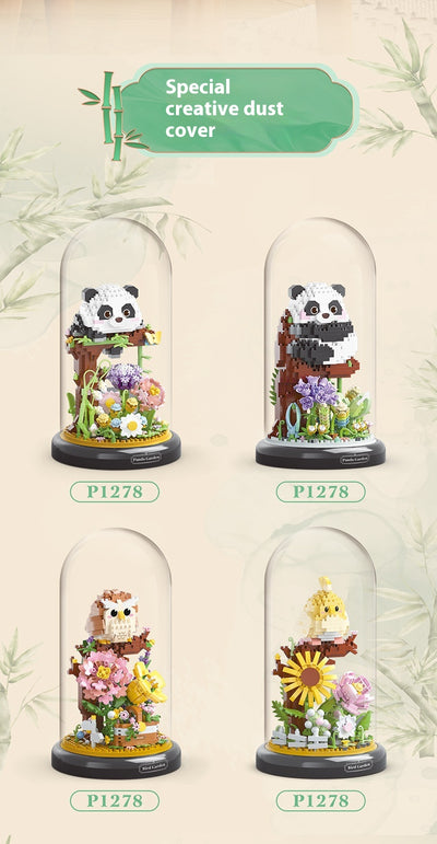 Ramo de Bloques Constructivos con Panda y Pájaro en Maceta Armable - Image 7