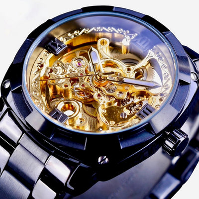 Reloj Mecánico Automático Dorado para Hombre - Elegancia y Durabilidad