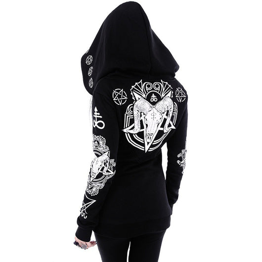 Sudadera con Capucha Estampado Luna Manga Larga