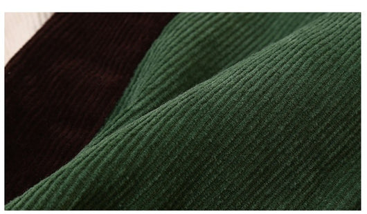 Chaqueta Corduroy Retro Japonesa con Cuello Muñeca y Costuras Contrastadas - Image 15