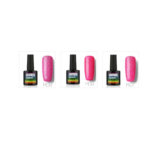 Esmalte de Gel Fotocurable ROSALIND sin Químicos - Sistema Arcoíris con Brillos - Image 10