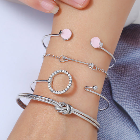 Pulsera de Diamante con Círculo Anudado y Flecha de Personalidad - Image 7