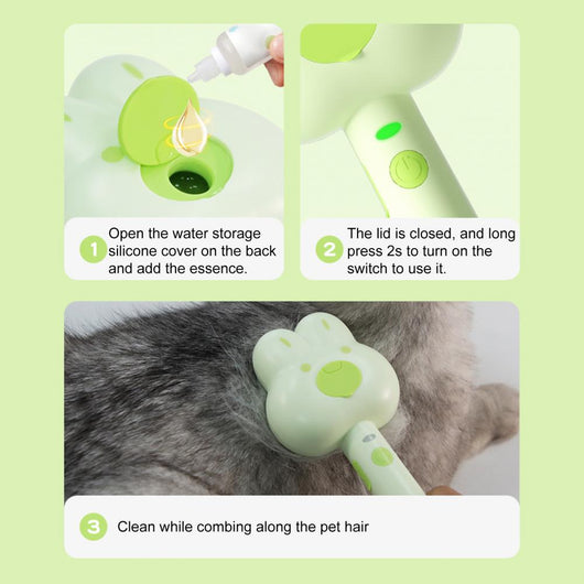 Cepillo de Vapor Autolimpiable para Gatos - Peine Deshedding Recargable con Masaje - Image 26