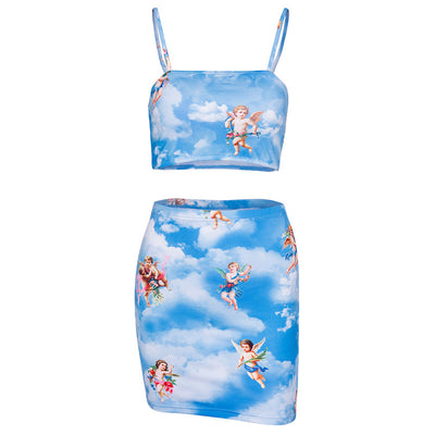 Conjunto de Dos Piezas en Malla con Falda Mini Cupido - Diseño Sensual - Image 7