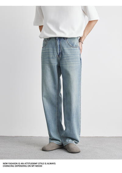 Jeans Rectos Rotos para Hombre en Lavado Claro - Image 14