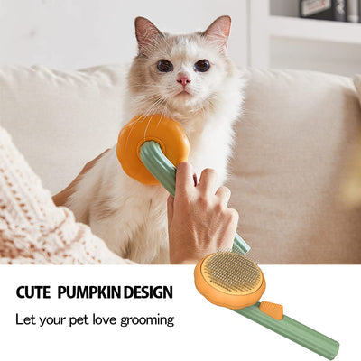 Cepillo de Aseo Calabaza para Mascotas - Deslanador Automático para Perros y Gatos - Image 3