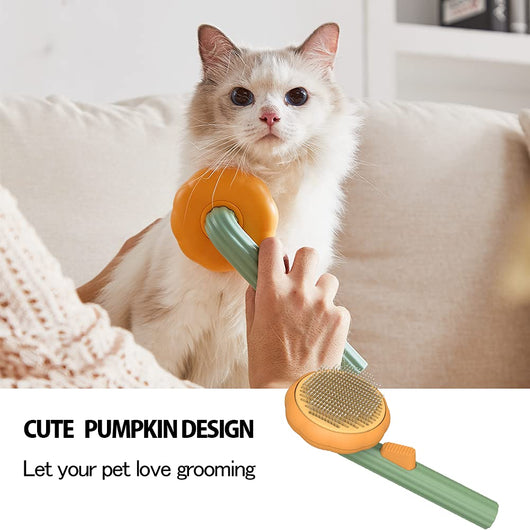 Cepillo de Aseo Calabaza para Mascotas - Deslanador Automático para Perros y Gatos - Image 3