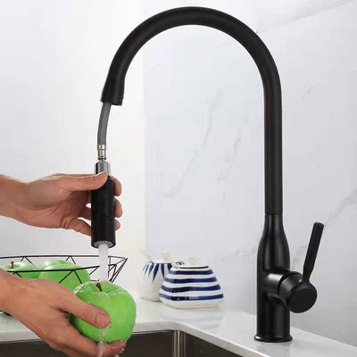 Grifo de Cocina Gris Grafito con Caño Extraíble y Doble Salida de Agua - Image 3