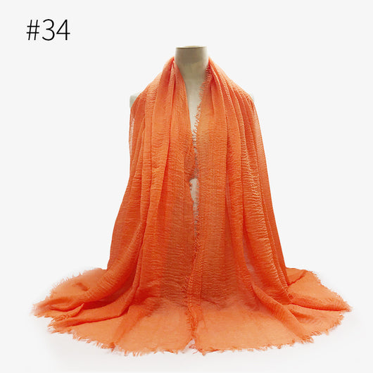 Pashmina de Algodón Suave con Flecos - Pañuelo Versátil para Mujer - Image 37