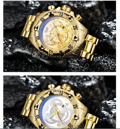 Reloj Deportivo Hombre Tres Ojos Luminoso Esfera Grande Acero Inoxidable - Image 4