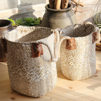 Cesta de Flores Tejida a Mano en Ratán - Image 4