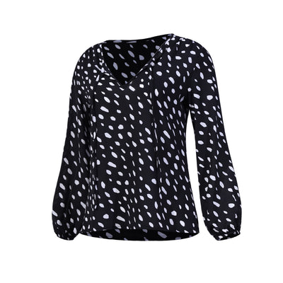 Camiseta con Escote V y Lunares - Image 7