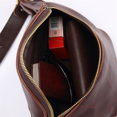 Bolsa Cruzada para Hombre Cuero Crazy Horse Estilo Retro - Image 9