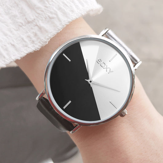 Reloj de moda para mujer en oro rosa con correa de cuero - Image 2