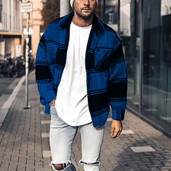 Chaqueta de Cuadros para Hombre con Solapas Contrastadas - Versátil y Moderna