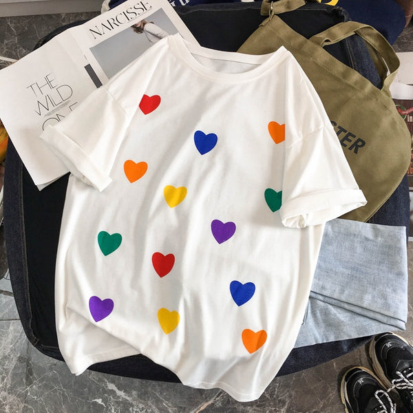 Playera Estampado Love de Manga Corta