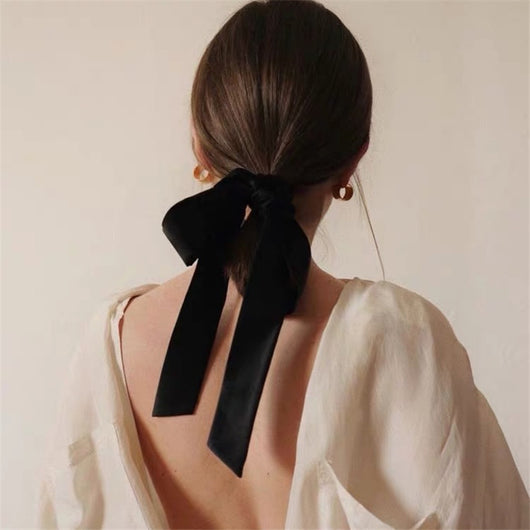 Moño de Terciopelo Doble Faz con Cinta para el Cabello - Image 4
