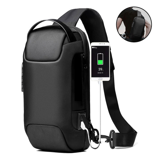 Bolsa Crossbody Impermeable para Hombre con Protección Antirrobo y Puerto USB - Image 3